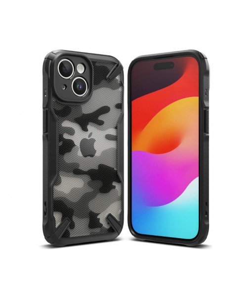 Husa iPhone 15 Plus, Premium Ringke Fusion X , Camo